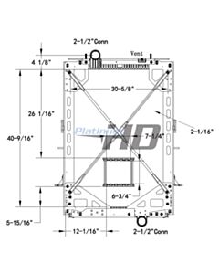 Peterbilt-Kenworth Plastic / Aluminum Radiator (With Framework)