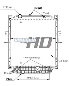 Bluebird Bus Plastic / Aluminum Radiator (With Framework)