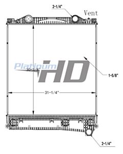 Peterbilt-Kenworth Plastic / Aluminum Radiator (Without Oil Cooler)