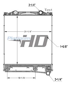 Peterbilt-Kenworth Plastic / Aluminum Radiator (With Oil Cooler)